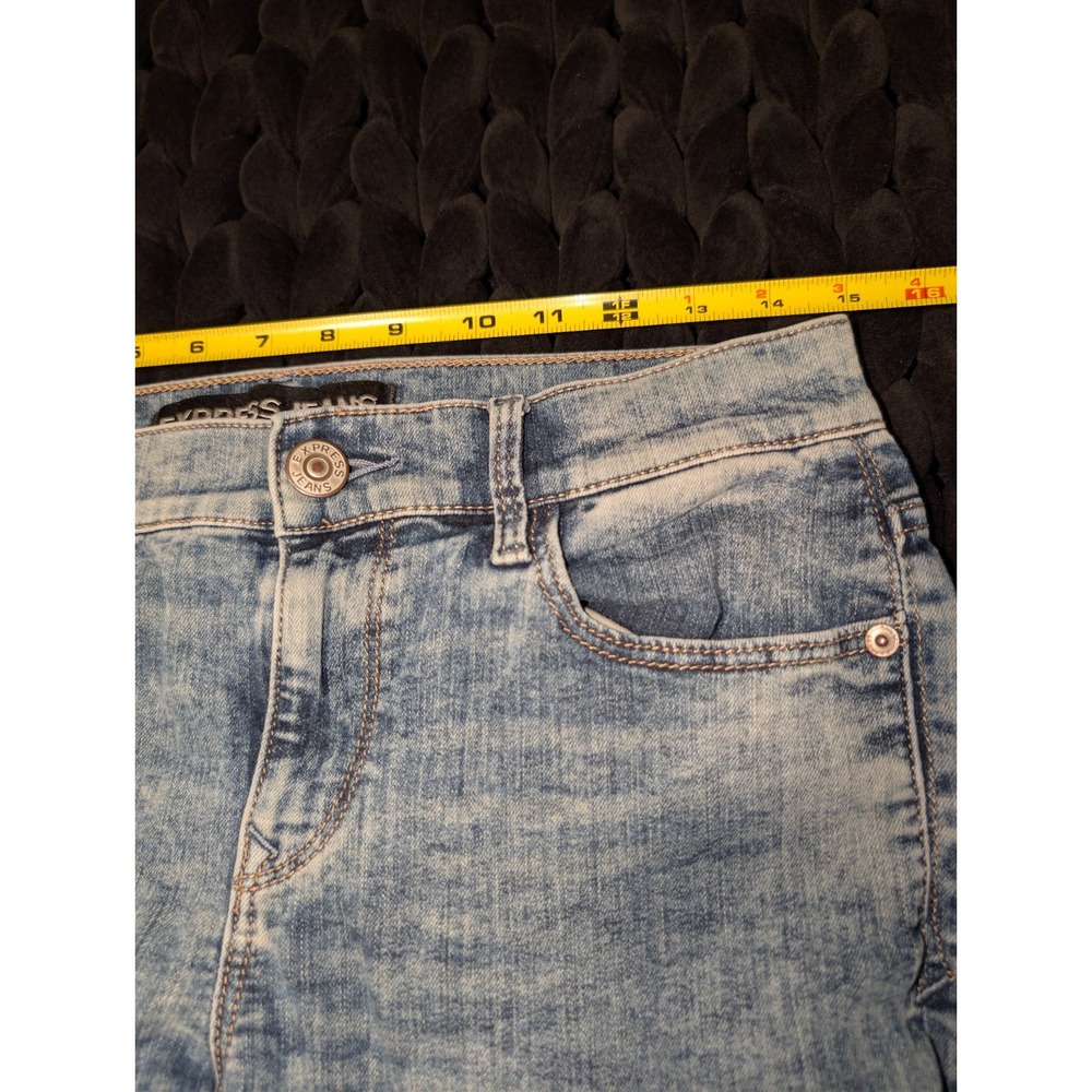 Womens Express Jeans Mia Mid Rise Skinny Jeans Acid Wash Size 8 Slim - Picture 7 of 9